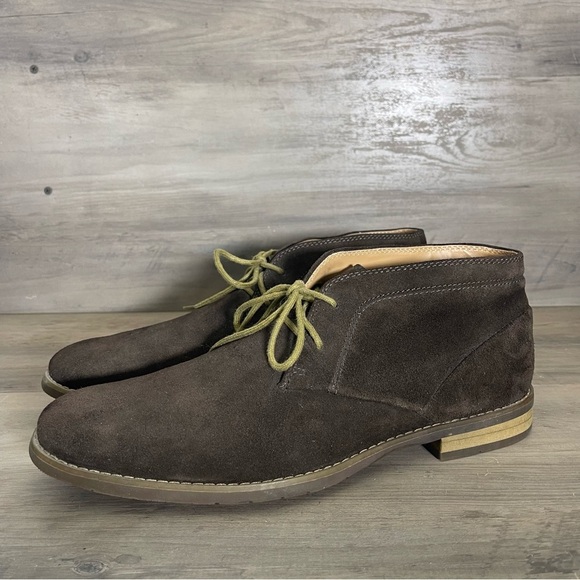 Calvin Klein Men’s 9.5 Brown Suede Wilson Lace Up Chukka Boots Dress Shoes - Picture 1 of 15